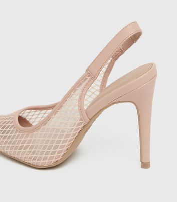 Cream Mesh Slingback Stiletto Court 