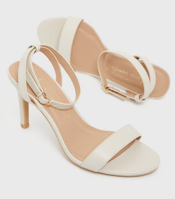 off white open toe heels