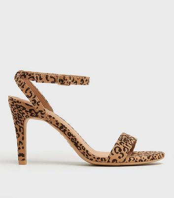 leopard print strap heels