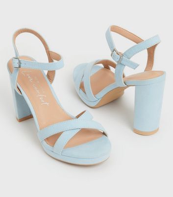 blue chunky heel