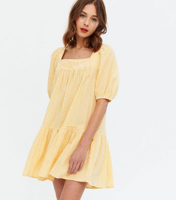 new look yellow check dress