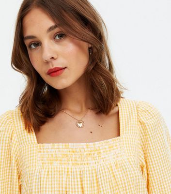 new look yellow check dress