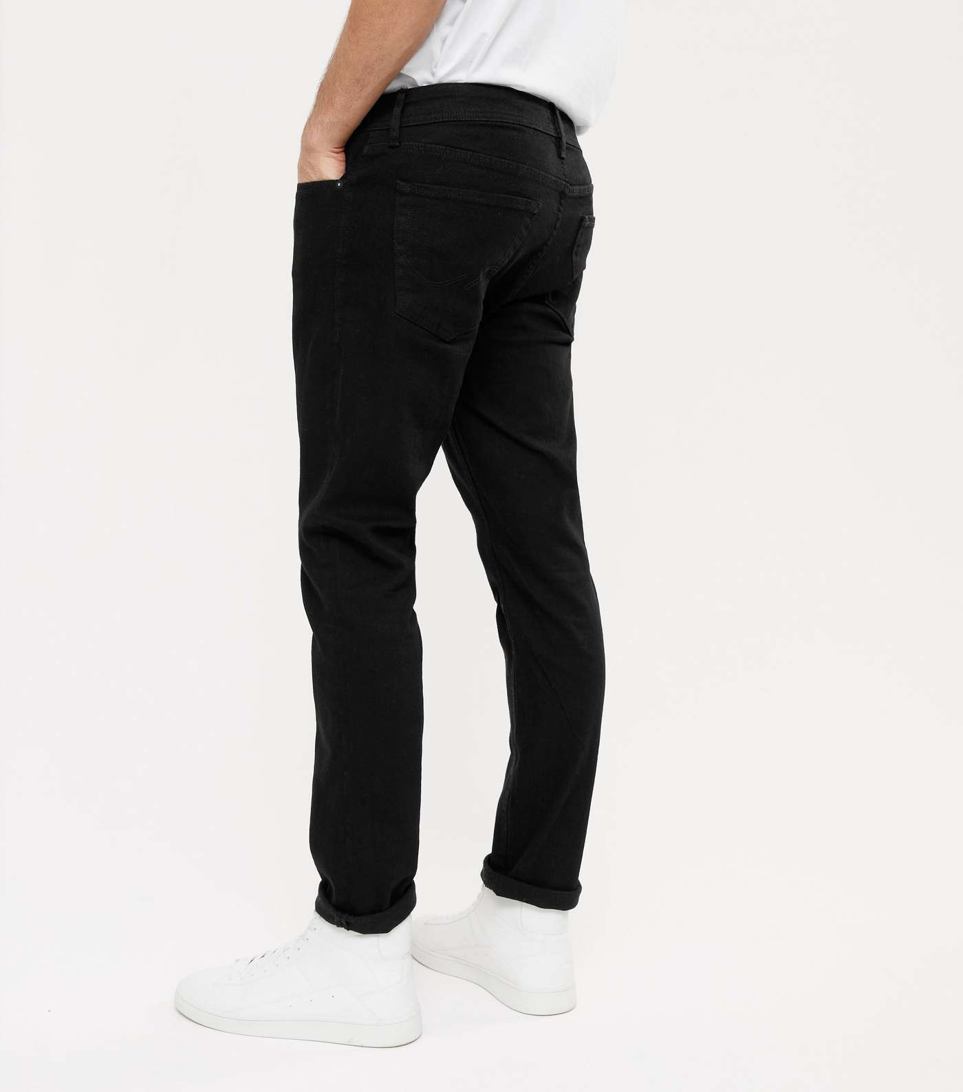 Jack & Jones Black Dark Wash Slim Fit Jeans Image 4