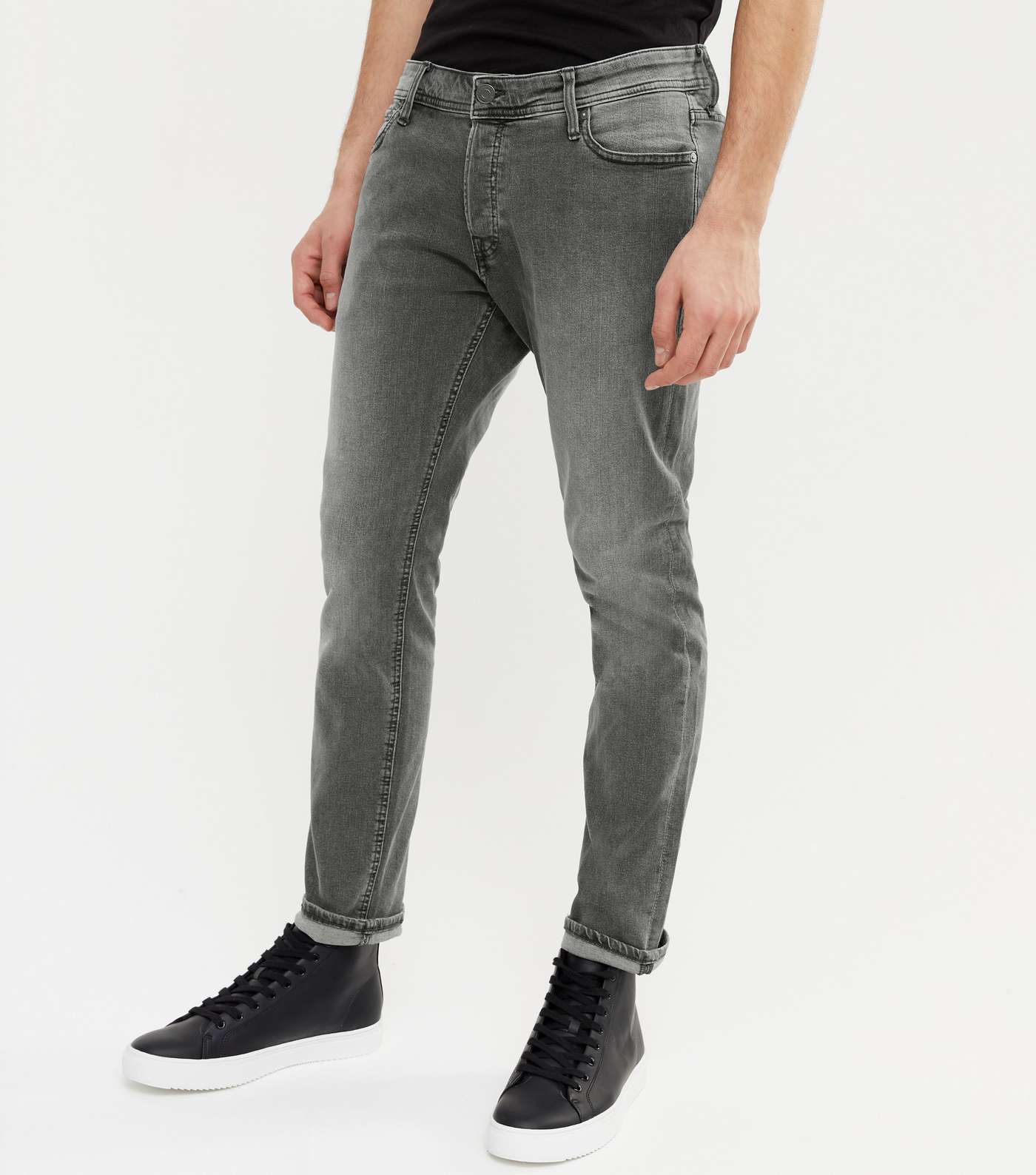 Jack & Jones Dark Grey Slim Fit Jeans Image 2