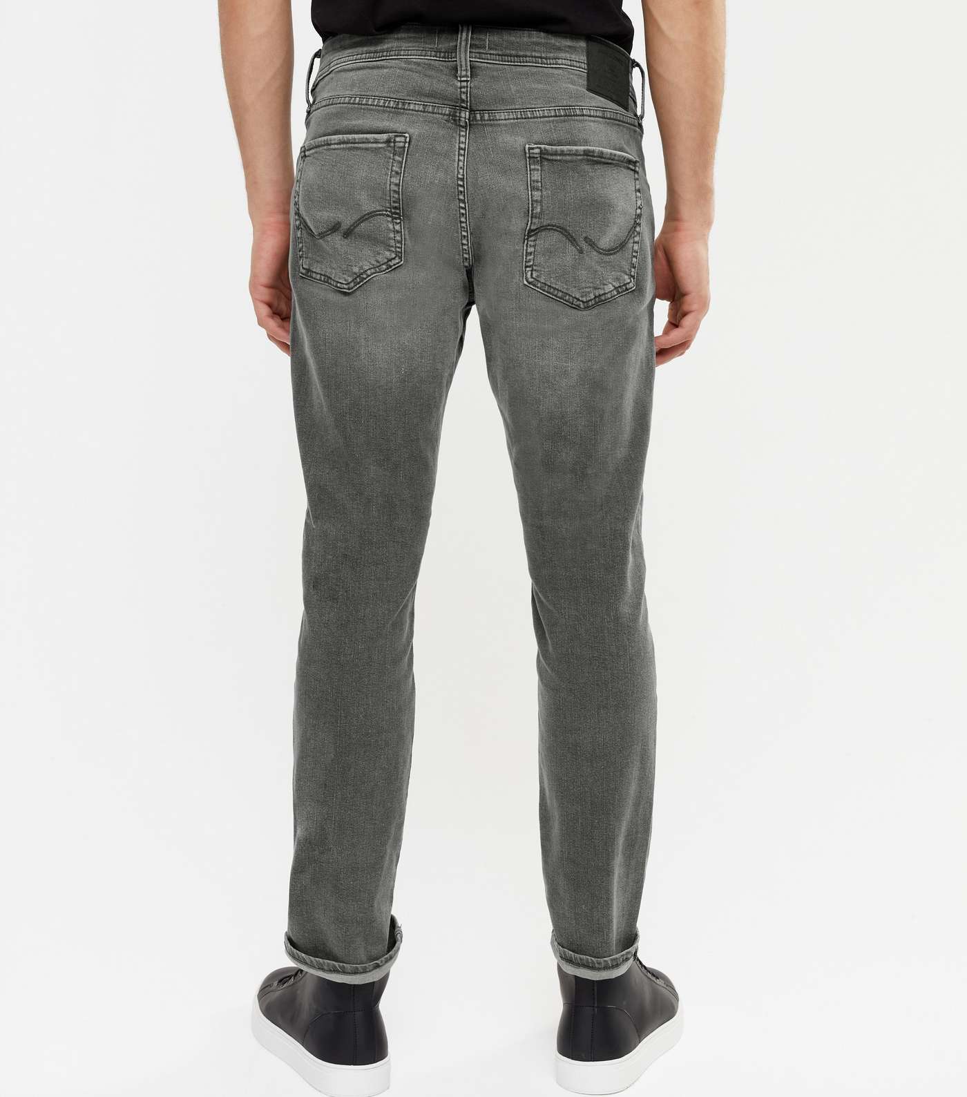 Jack & Jones Dark Grey Slim Fit Jeans Image 4