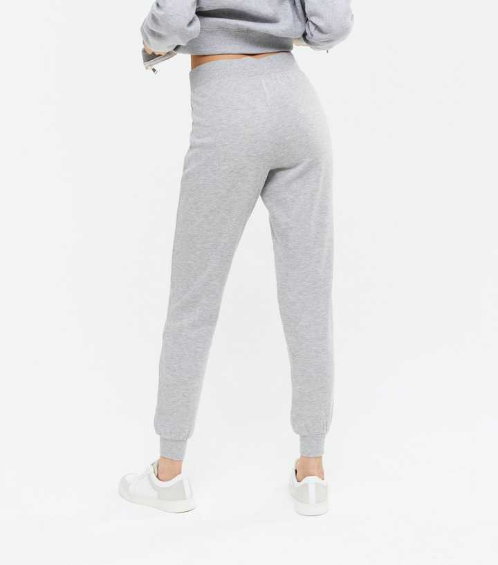 Pale Grey Jersey Cuffed Joggers