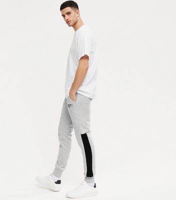 \u0026 Jones Grey Marl Side Stripe Joggers 