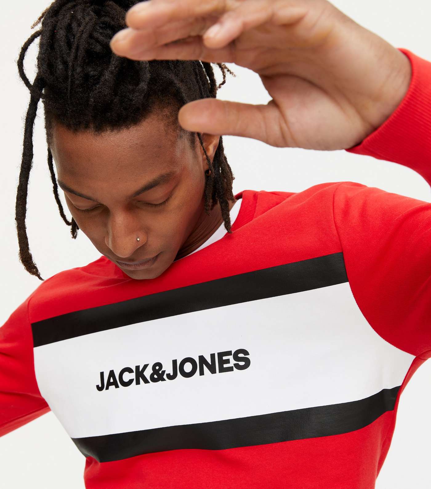 Jack & Jones Red Logo Crew Neck Sweatshirt Image 3