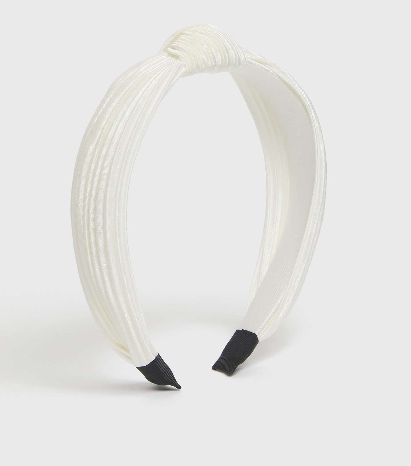 Off White Plissé Knot Headband