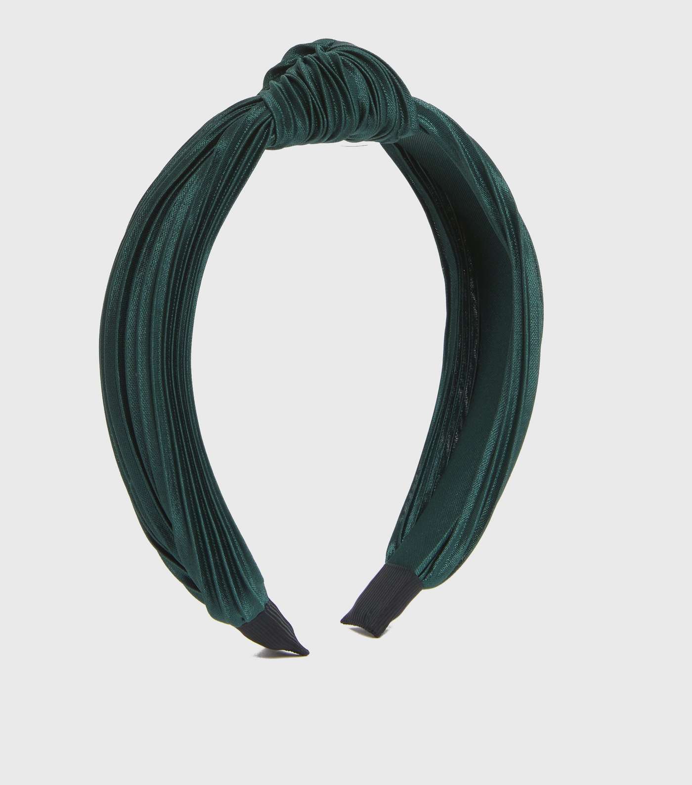 Dark Green Plissé Knot Headband