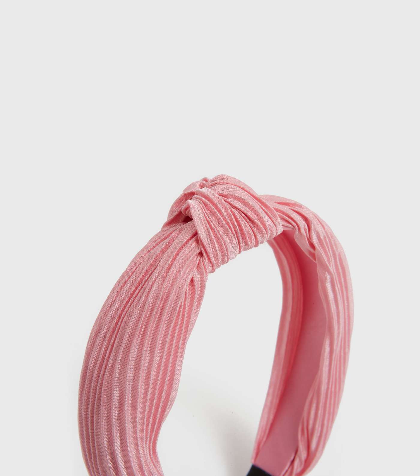 Pink Plissé Knot Headband Image 2