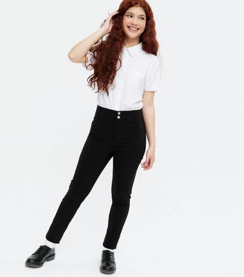 Girls black skinny clearance trousers