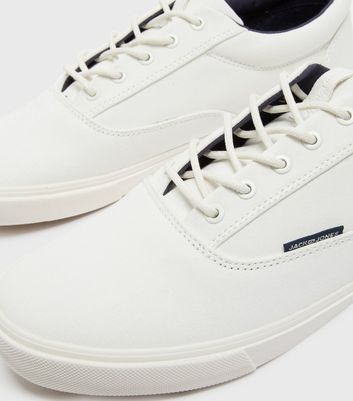 shop for Men's Jack & Jones White Canvas Lace Up Trainers New Look at Shopo