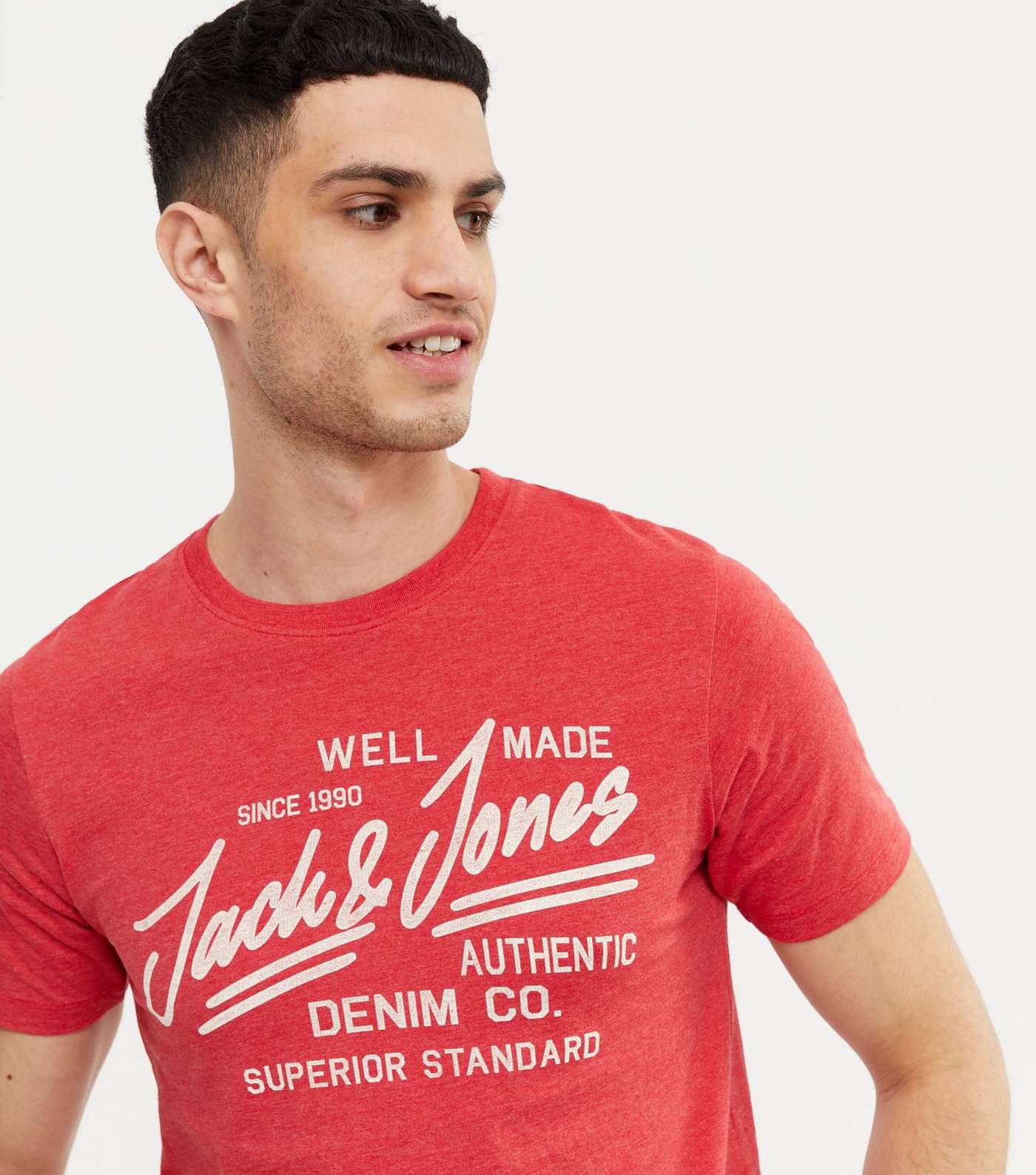 Jack & Jones Red Logo Crew Neck T-Shirt Image 3