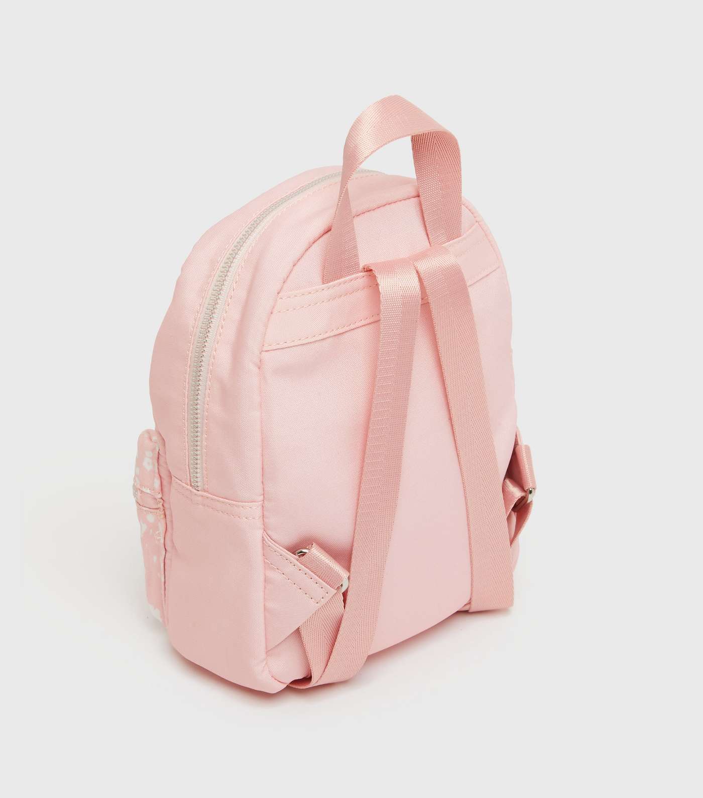 Girls Pale Pink Leopard Print Panel Backpack Image 3