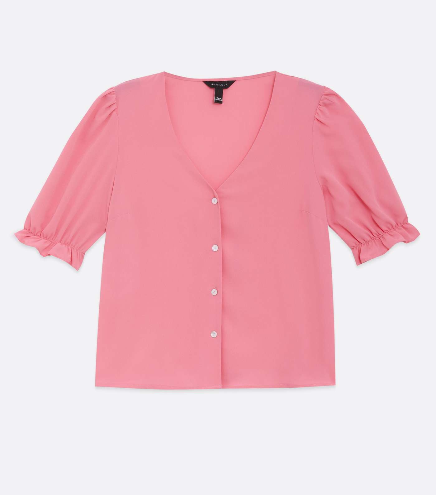 Mid Pink Crepe Puff Sleeve Blouse Image 5