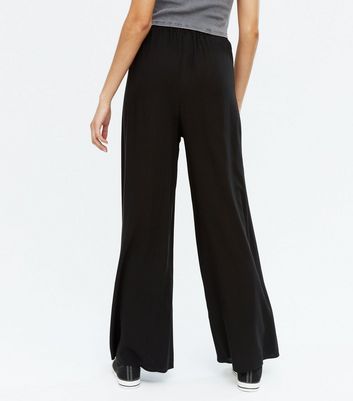Black Plain Wide Leg Trousers | New Look