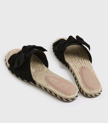 Black bow sliders discount womens