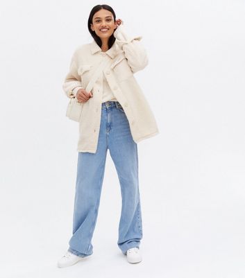 cream teddy trucker jacket