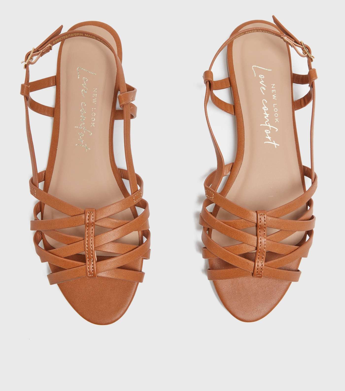 Tan Slingback Caged Sandals