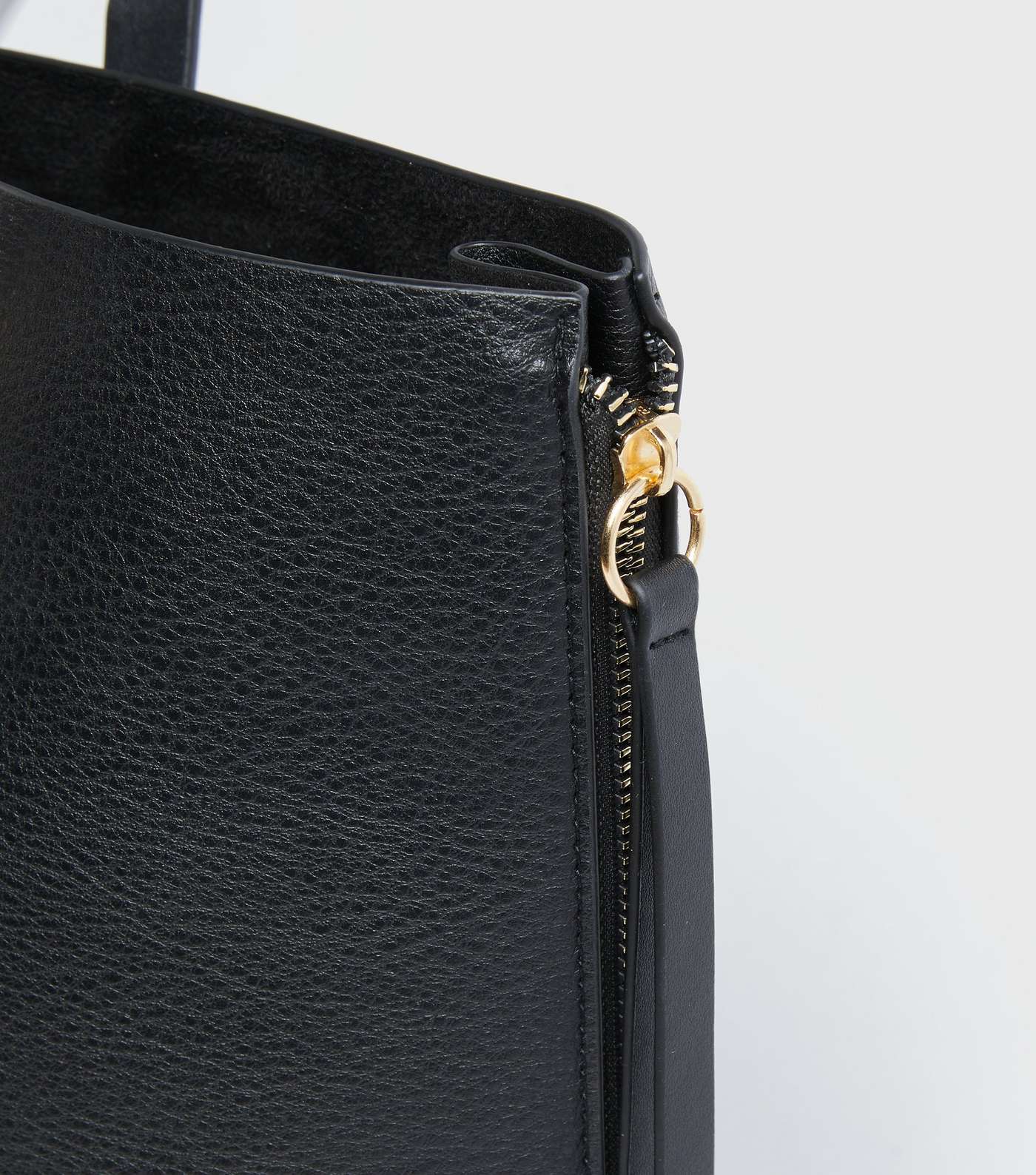 Black Leather-Look Tote Bag Image 3