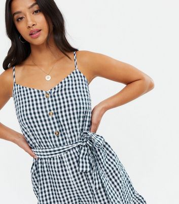 Navy gingham playsuit Clearance