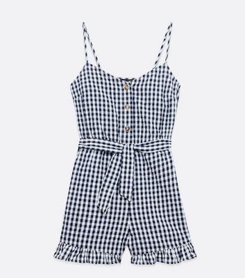 Navy gingham playsuit Clearance