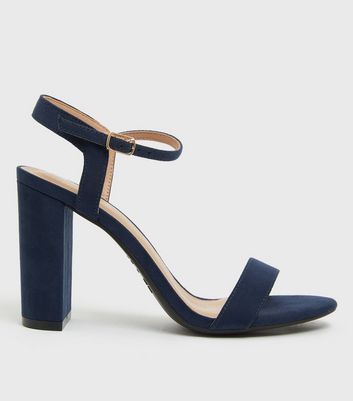 navy block heel shoes