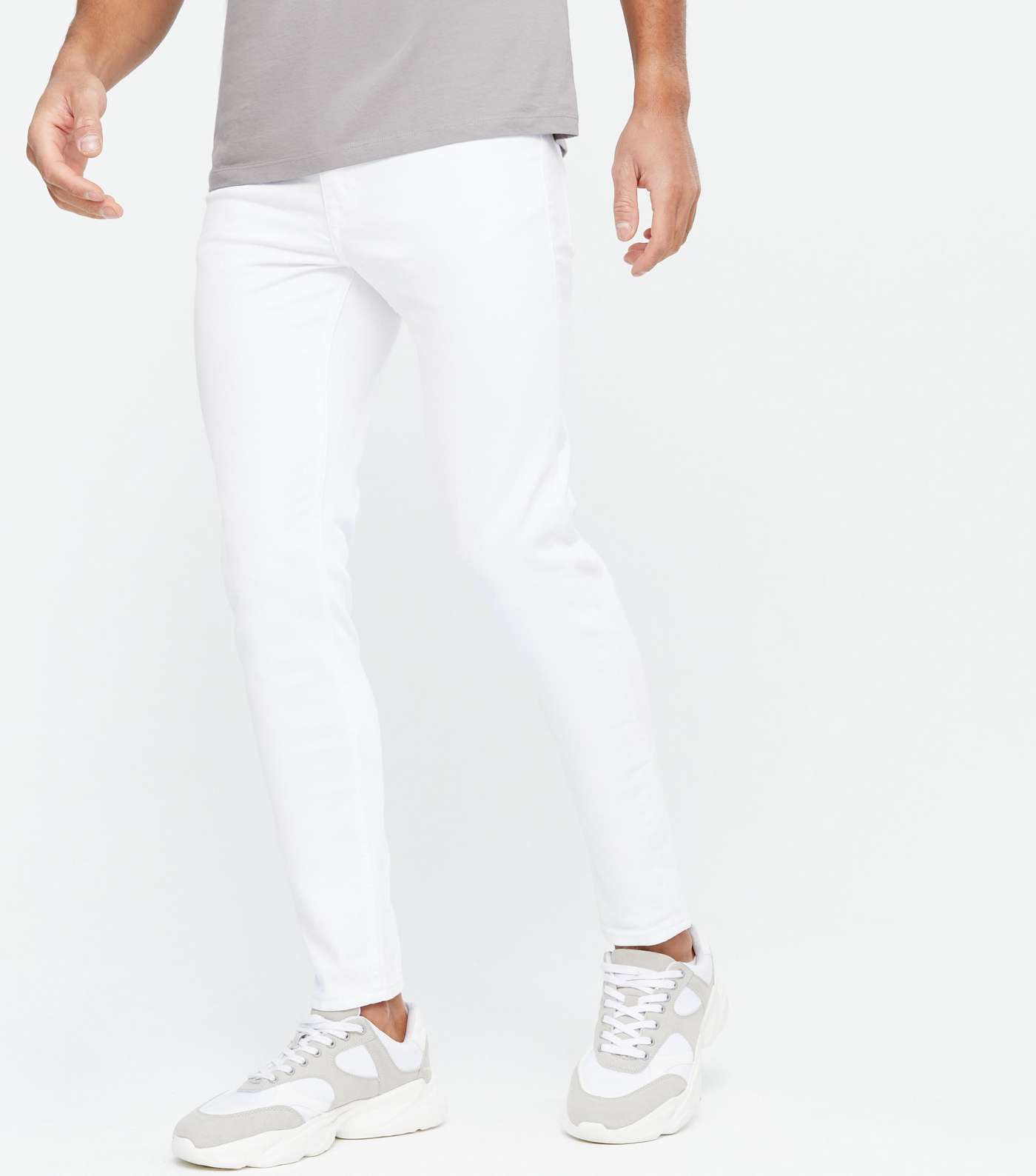 White Skinny Stretch Jeans Image 2