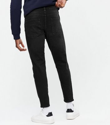 tapered fit black jeans