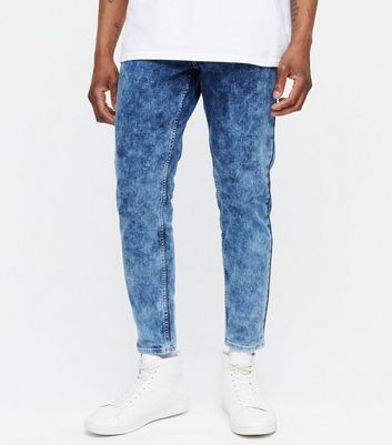 acid wash mens skinny jeans