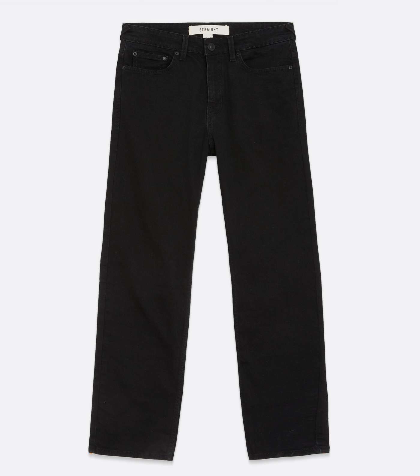 Black Dark Wash Straight Fit Jeans Image 5