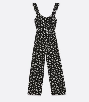 Loft Black Daisy Tie outlet Back Crop Jumpsuit