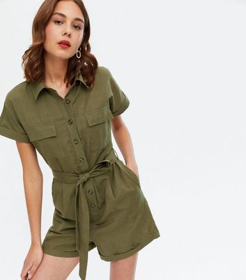 khaki play suit