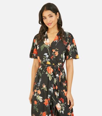 mela floral wrap dress