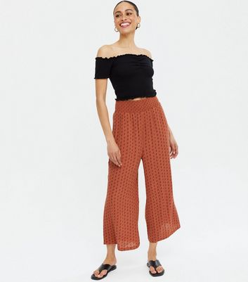 Red Paisley Wide Leg Trousers | New Look