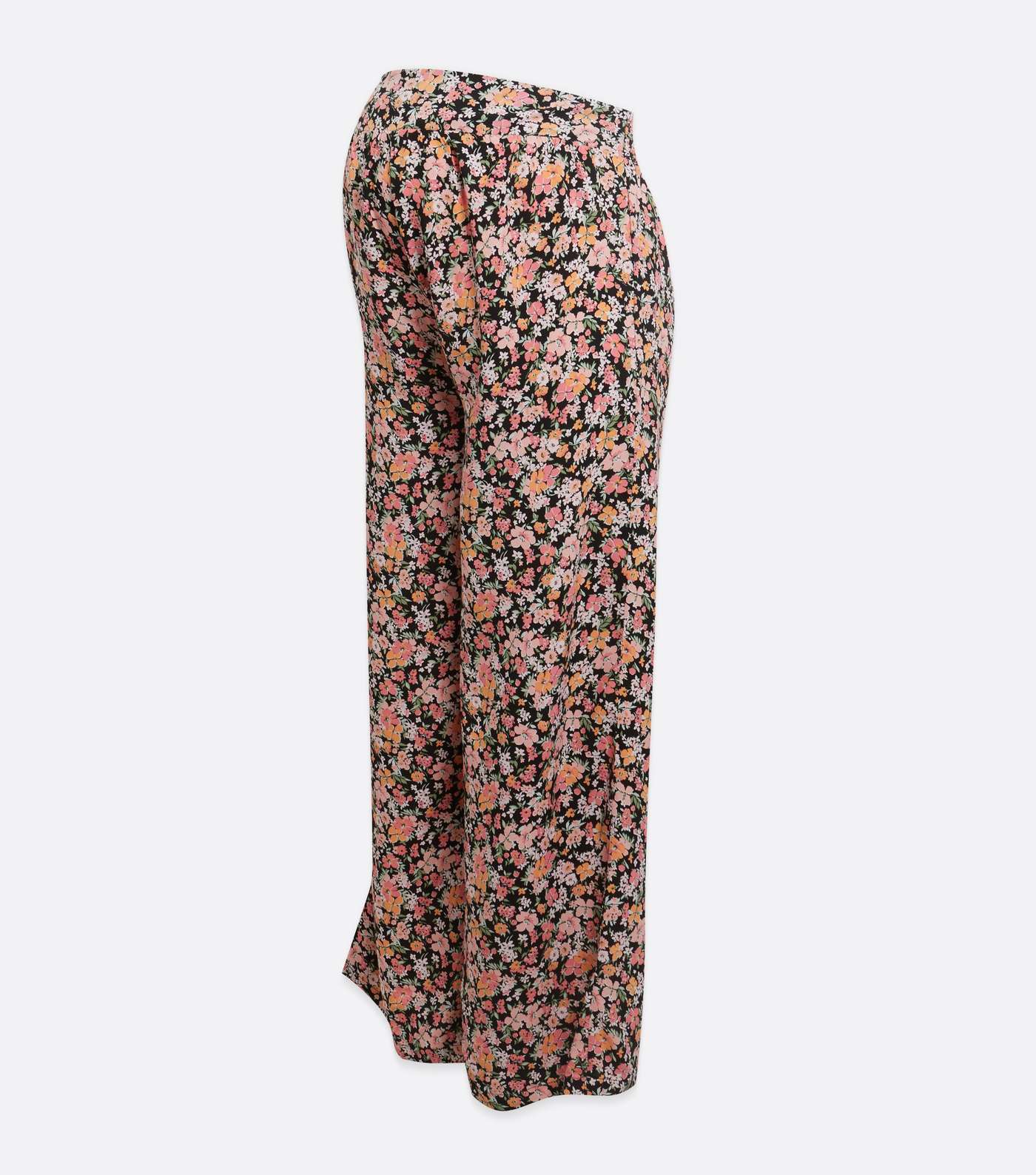 Maternity Black Floral Wide Leg Trousers Image 5