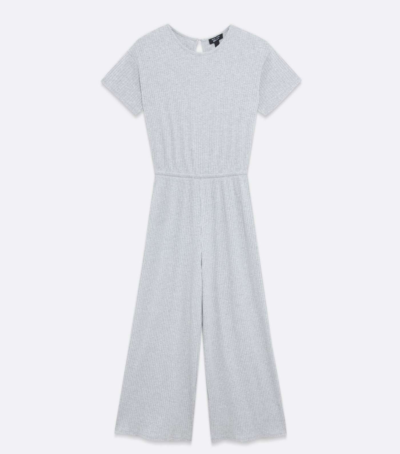 Girls Grey Ribbed Jersey Jumpsuit Image 5