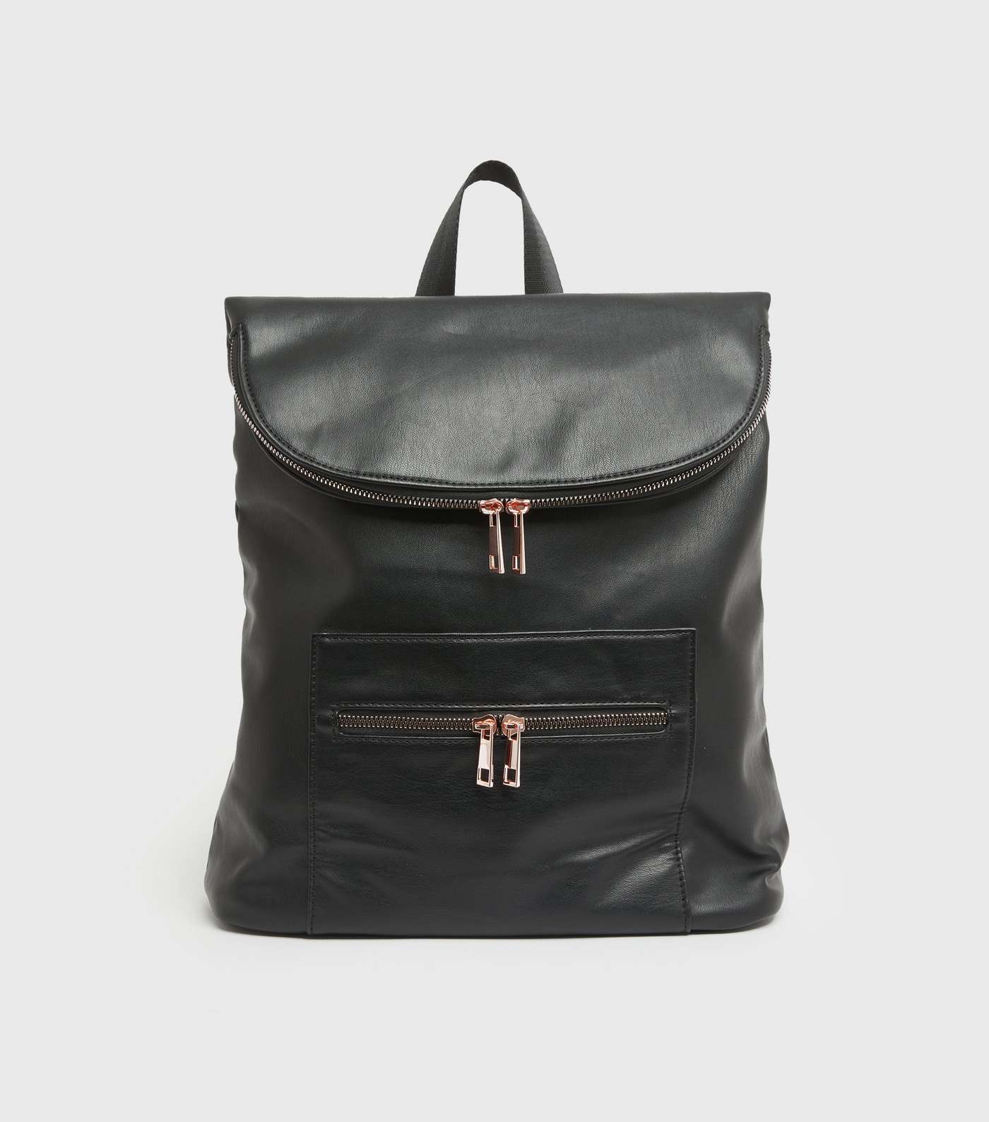 Black Double Zip Scoop Backpack
