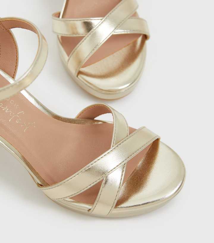 ladies gold sandals