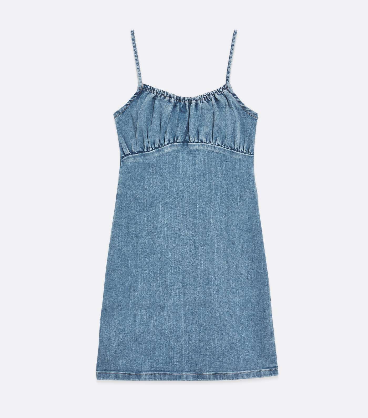 Petite Blue Denim Strappy Slip Dress Image 5