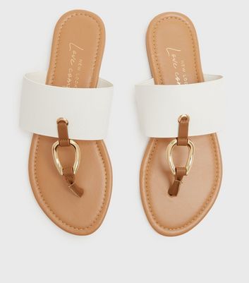 leather look flip flops