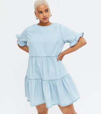 new look denim smock dress