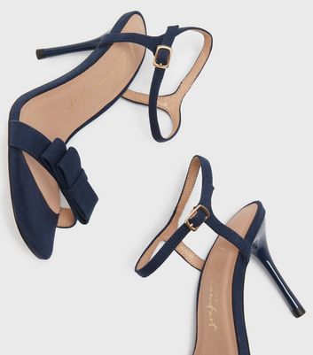 Navy cheap bow heels