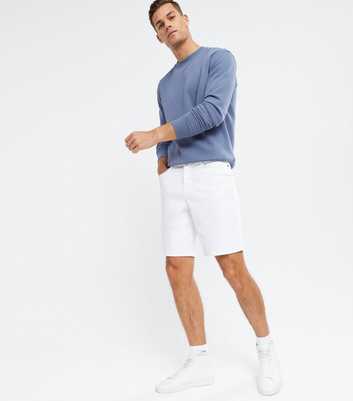 White Denim Relaxed Fit Shorts