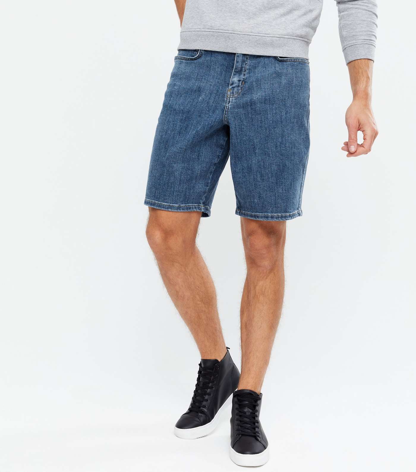 Blue Denim Relaxed Fit Shorts Image 2