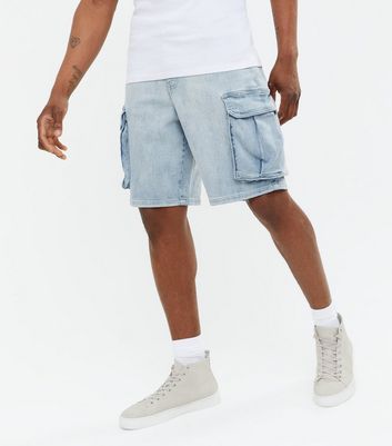 Mens light blue 2025 cargo shorts