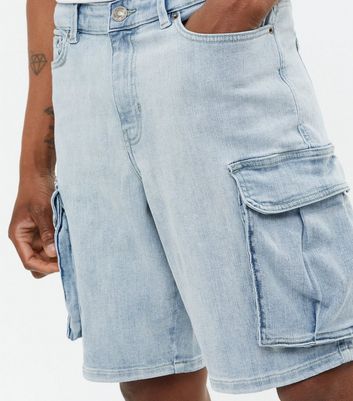denim cargo shorts