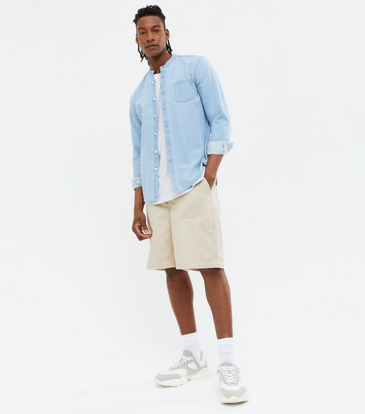 Stone Twill Relaxed Fit Worker Shorts | New Look