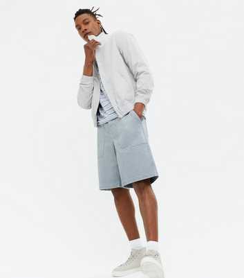 Blue Twill Relaxed Fit Worker Shorts